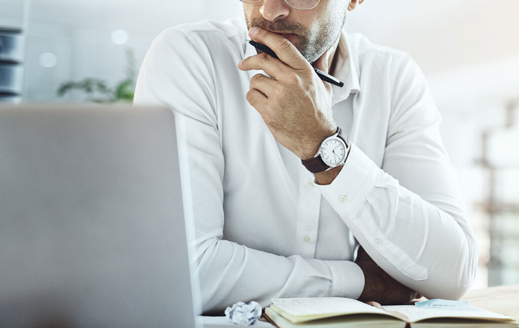 business man working on laptop